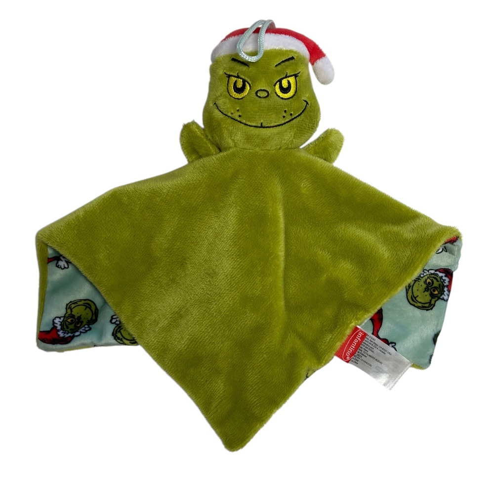 Infantino Grinch Christmas Lovey 11" Security Blanket Plush 2025 Loop Blue Box
